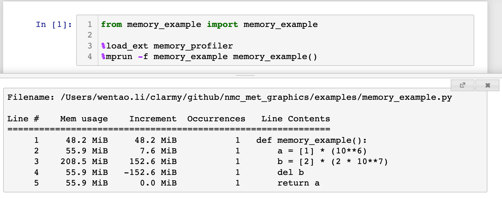 jupter-memory-example